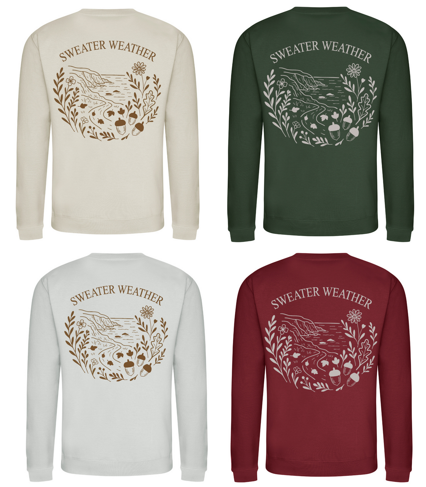 Sweater Weather Embroidered & Printed Sweatshirt | Cosy Cornish Coastal Jumper β Marnie&Co