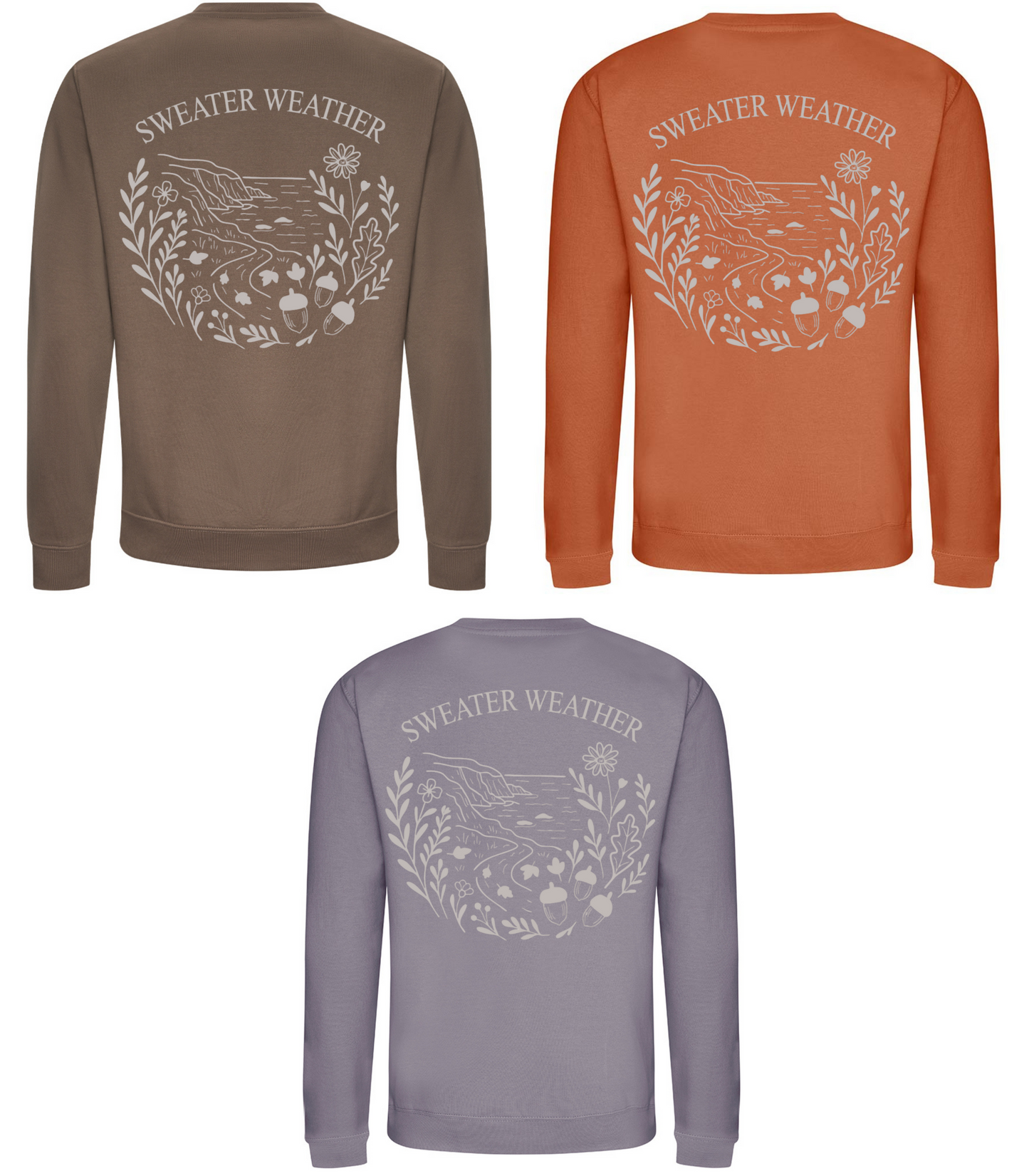 Sweater Weather Embroidered & Printed Sweatshirt | Cosy Cornish Coastal Jumper β Marnie&Co