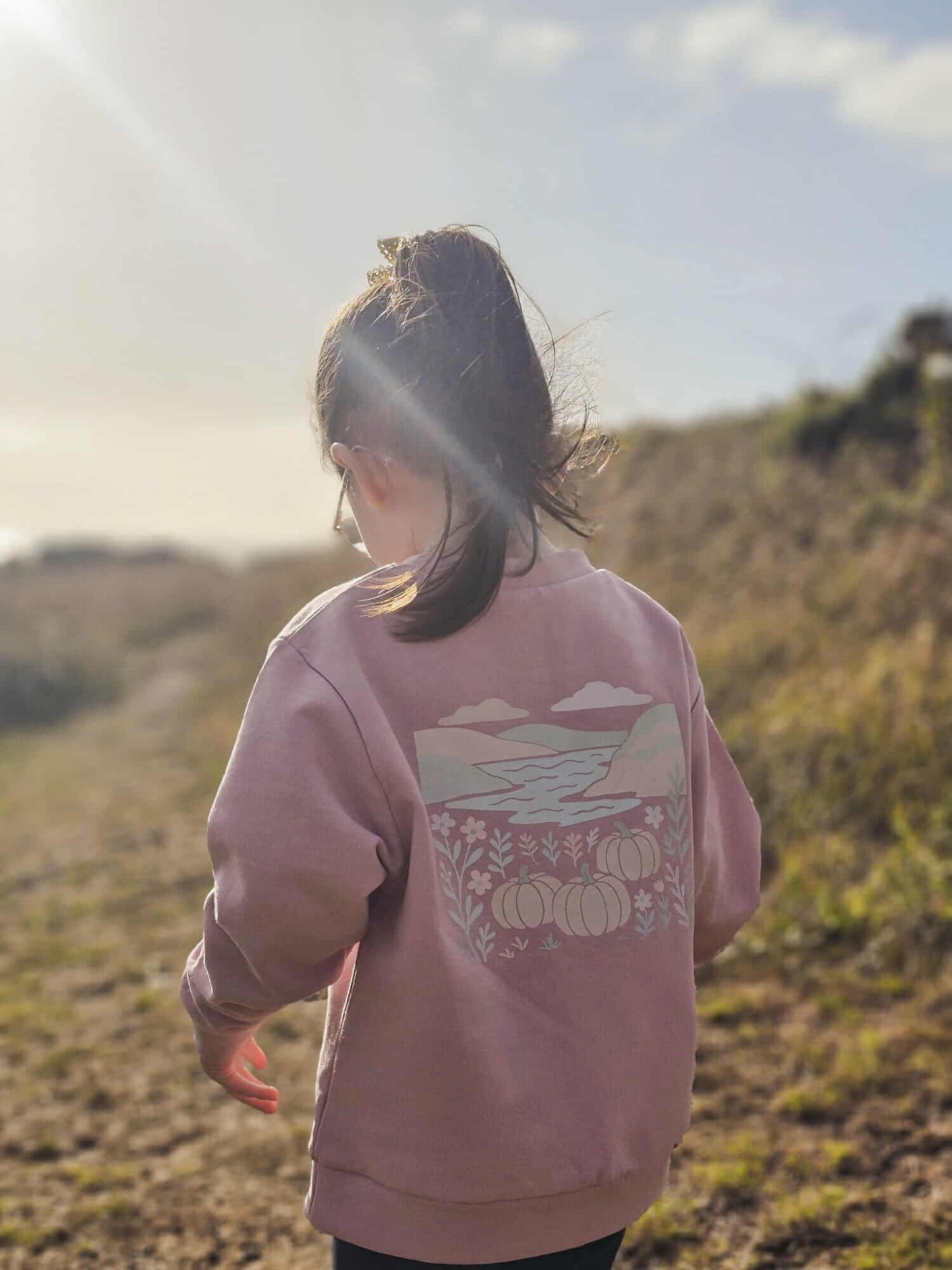 Mini Patchwork Skies & Pumpkin Tides Sweatshirt | Kids Autumn Jumper β Marnie&Co