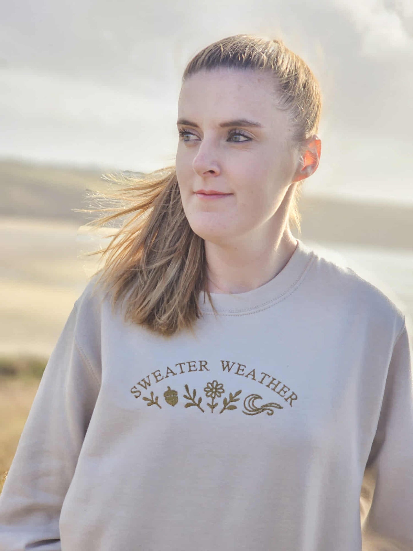 Sweater Weather Embroidered & Printed Sweatshirt | Cosy Cornish Coastal Jumper β Marnie&Co