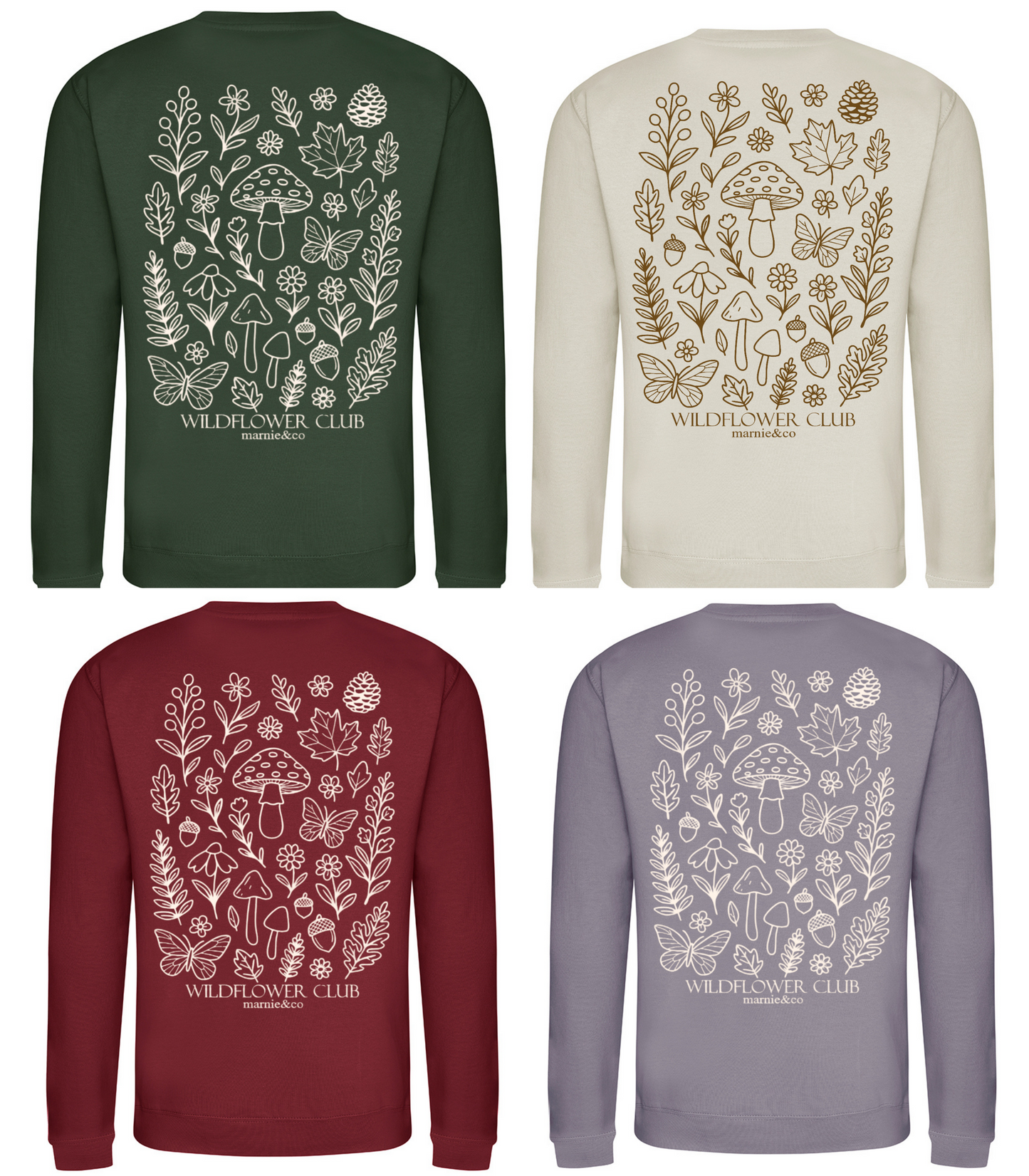 Wildflower Club Sweatshirt | Woodland Embroidered Jumper β Marnie&Co