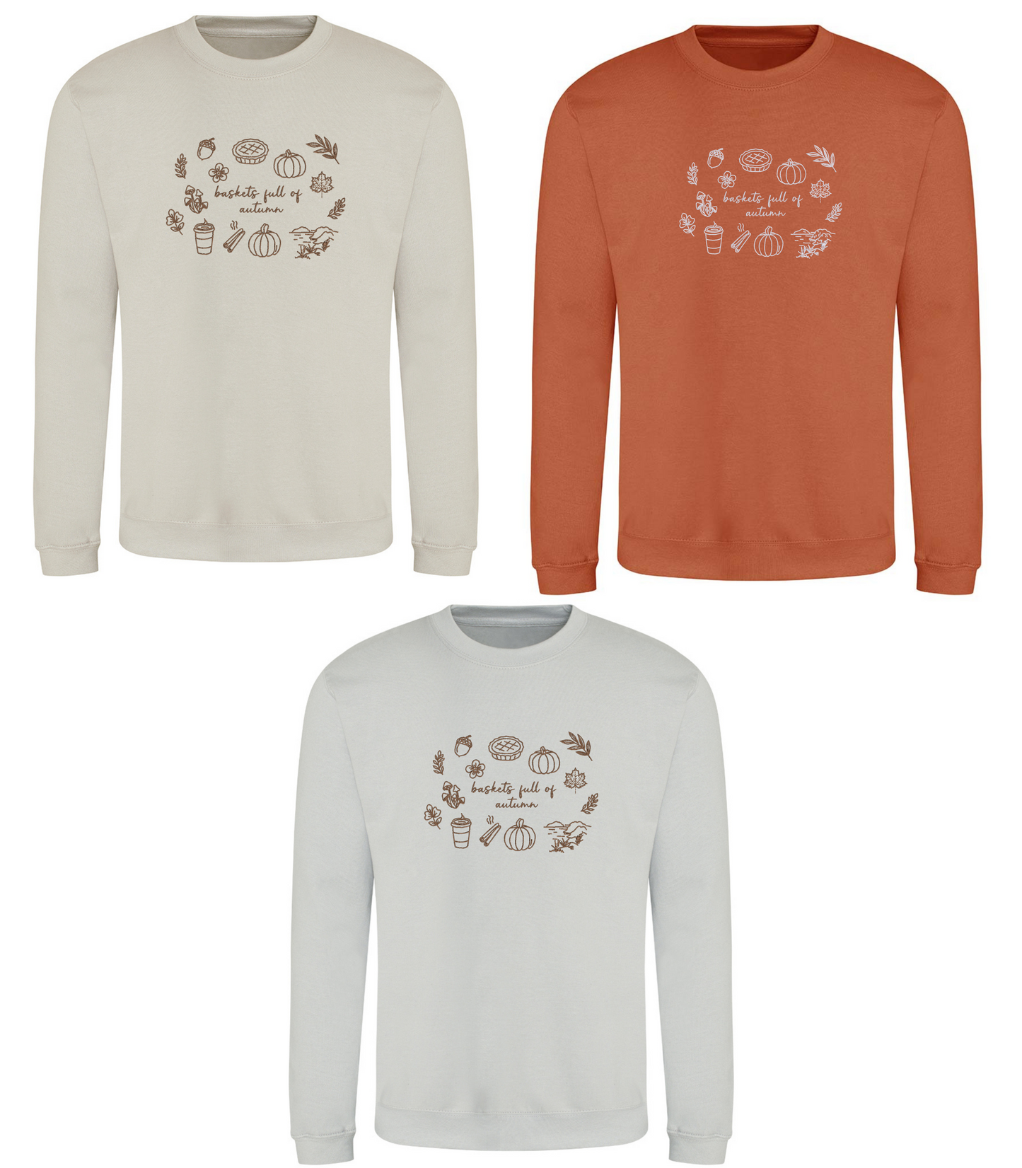 Baskets Full of Autumn Embroidered Sweatshirt | Marnie&Co