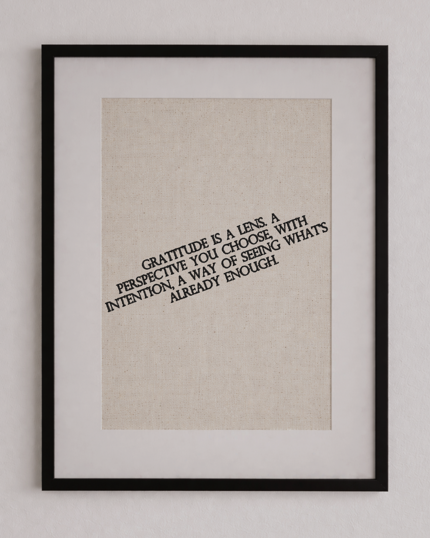 Personalised Embroidered Quote Wall Art – Minimalist Textile Artwork