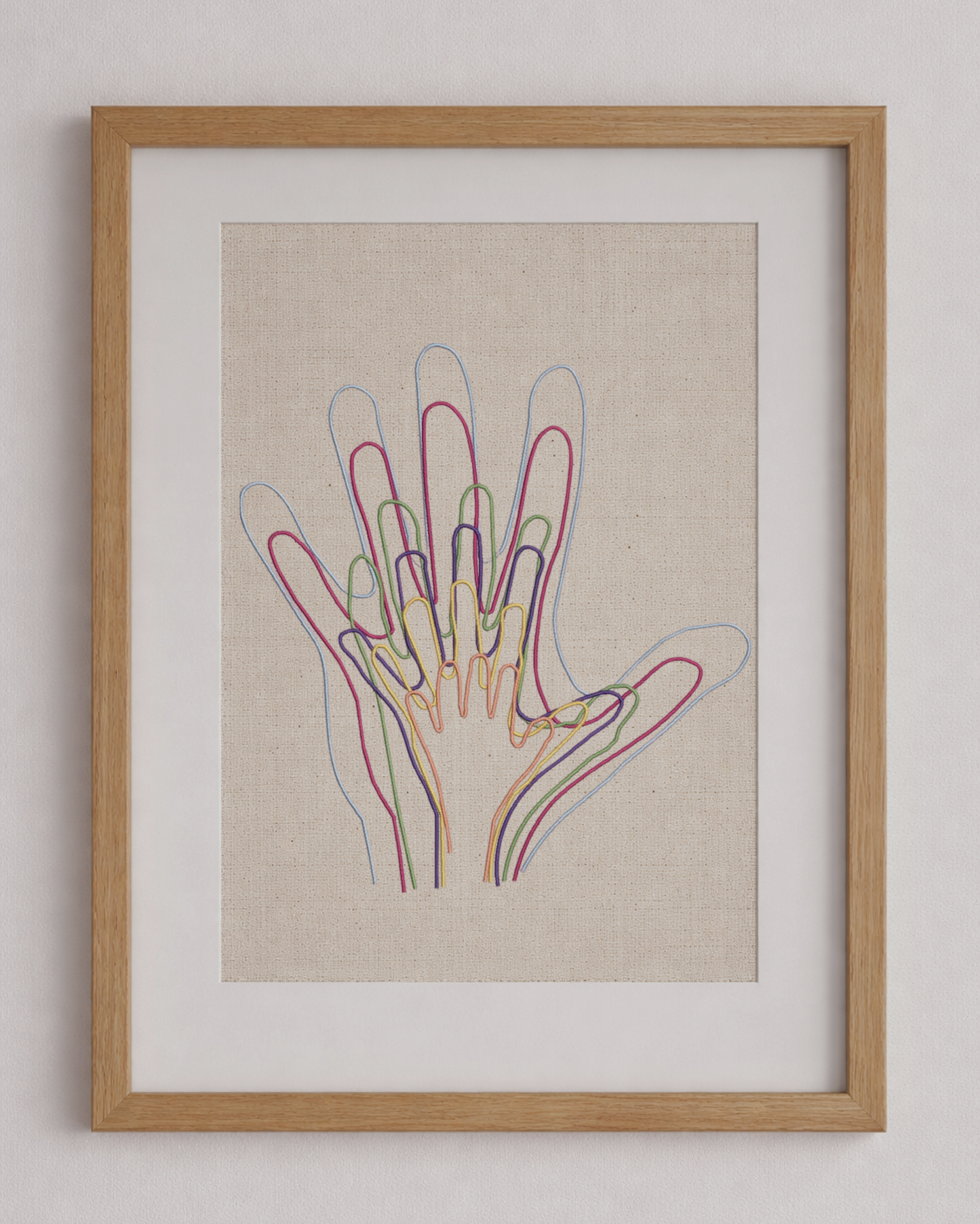 Personalised Handprint Embroidery Wall Art – Family Keepsake Textile Artwork