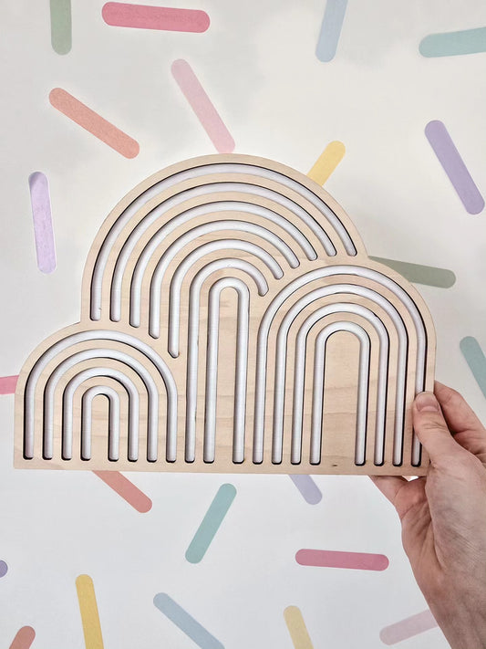 Personalised Wooden Rainbow Stacker Board | Laser Cut Nursery Decor