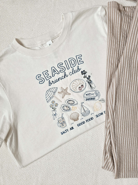 Seaside Brunch Club Embroidered T-Shirt