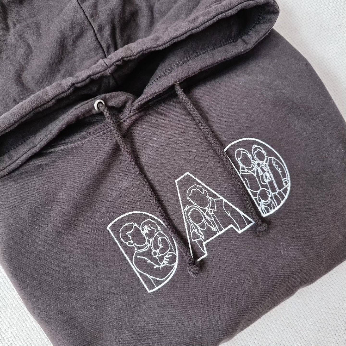 Personalised 'Dad' Hoodie – Custom Embroidered Outline Sweatshirt