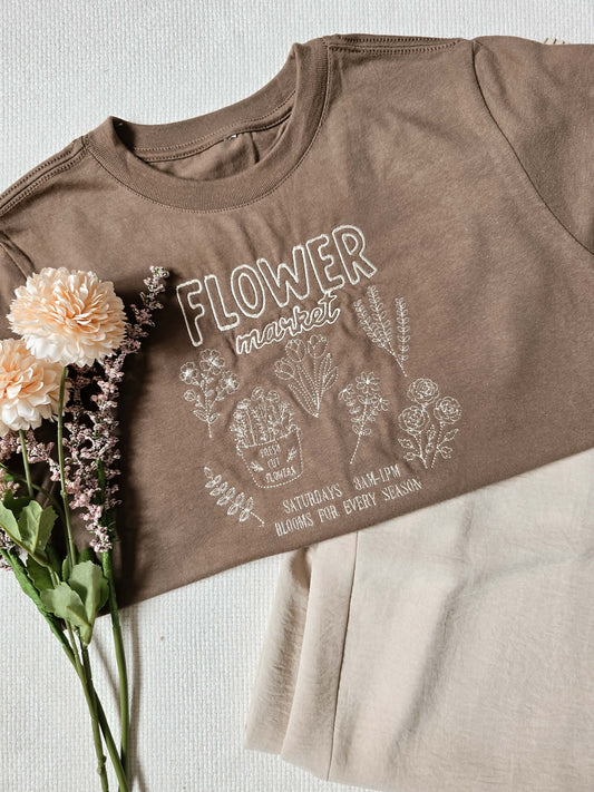 Flower Market Embroidered T-Shirt
