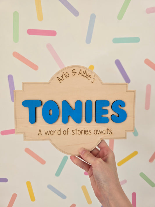 Personalised Wooden Story Plaque – Custom Name Display for Kids